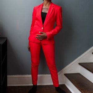 Two piece red suit